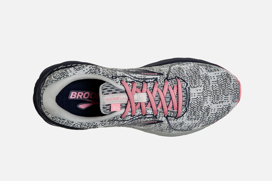 Brooks Adrenaline Gts 21 Road Löparskor Dam - Vita/Svarta/Rosa - 4571-QRJZK